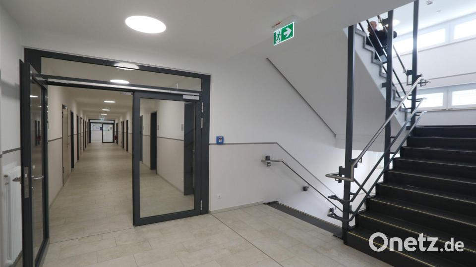 Das Treppenhaus im sanierten Gebäudekomplex. Bild: Gerhard Götz