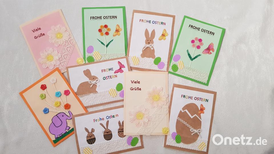 Für ihre Projektpartner im Ausland haben die Realschüler Osterkarten gebastelt. Bild: Schneider/exb