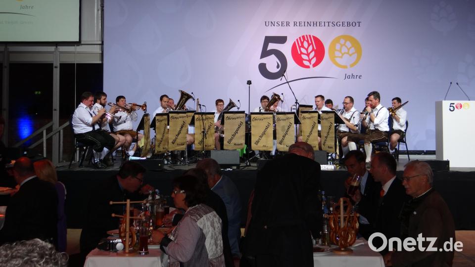 Zum 500. Geburtstag des Reinheitsgebots spielten die Blechapostel in Ingolstadt auf. Bild: Oberpfälzer Blechapostel/exb