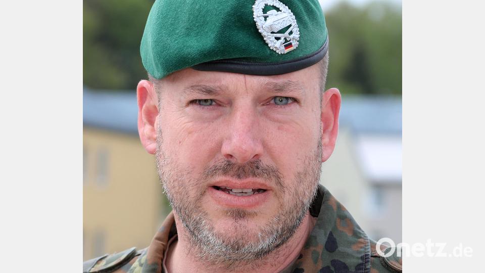 „Die neuen Stuben haben Hotelstandard.“ (Oberstleutnant Michael Zweers, stellvertretender Bataillonskommandeur ) Bild: Gerhard Goetz