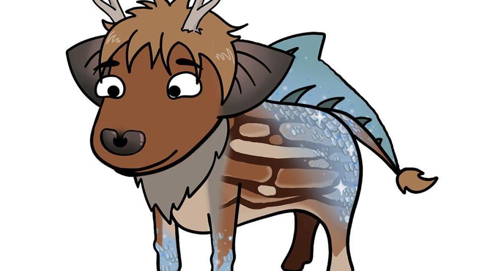 Dieses Fantasiewesen soll das Maskottchen für ein Amberg-Sulzbacher Schulbuch werden. Jetzt sind Ideen gesucht: Das Multi-Tier braucht einen Namen. Grafik: Franziska Nagel