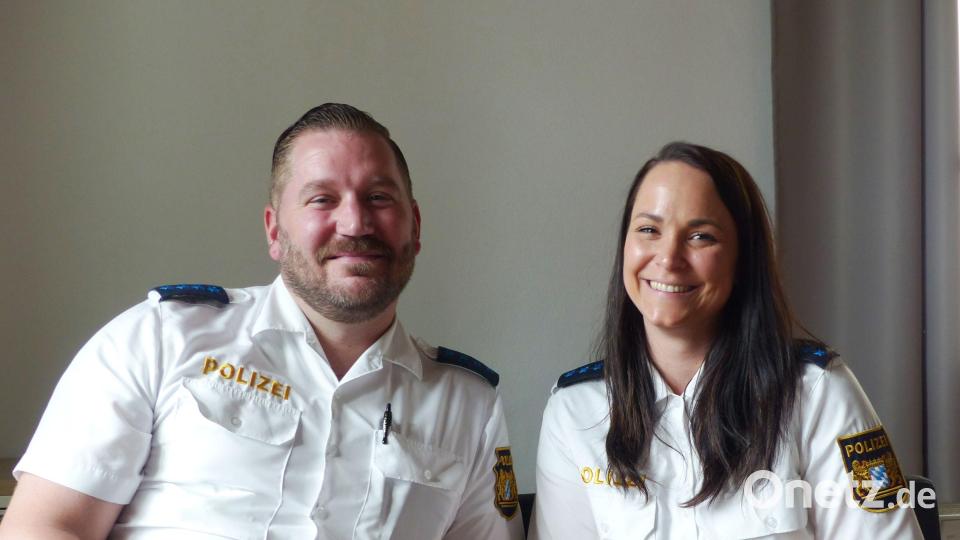 Die angehende Polizeikommissare- Eva Maria Schröter und Sebstian Kunkel lobten die kurzen Wege in der Kastler Klosterburg, die ausgezeichnete Verpflegung und die Freundlichkeit der Kastler Bevölkerung. jp Bild: jp