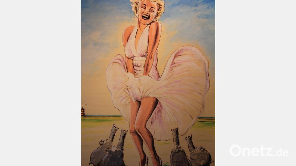 Marylin Monroe und die Ottofanten von Otto Waalkes. 15 Bilder sind von ihm ausgestellt. Bild: kro