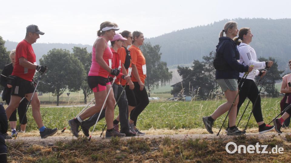 Die Walker starteten in Wölsendorf und legten 20 Kilometer bis Wackersdorf zurück. Bild: Hirsch
