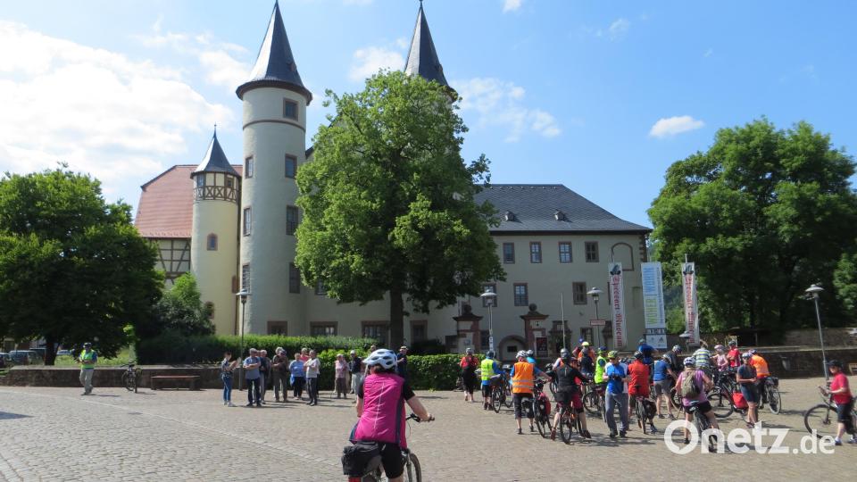 Ankunft beim Kurmainzer Schloss, zugleich Spessartmuseum, in Lohr. Bild: exb