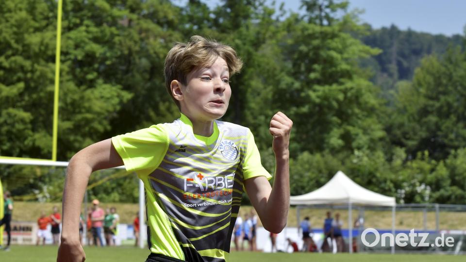 Paul Binner vom TV Amberg beim 75-m-Lauf. Bild: Hubert Ziegler