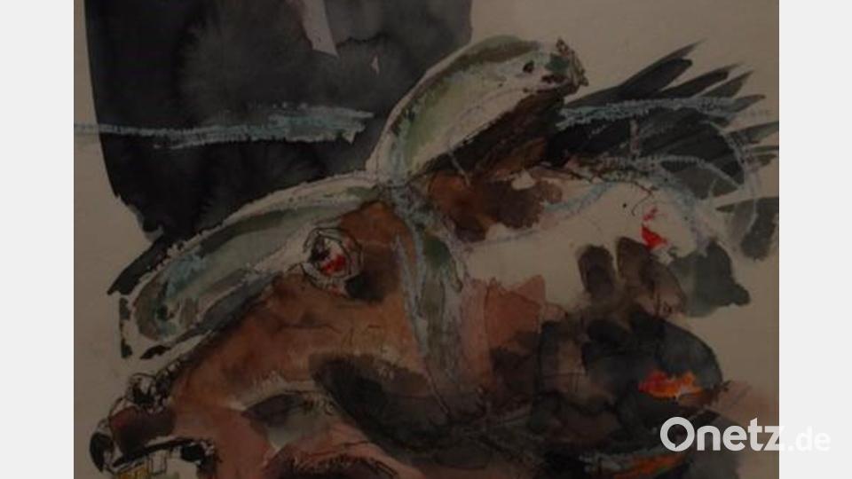 &quot;Auf Aalfang&quot; heißt dieses Aquarell von John G. Wendler. Bild: Gruppe 81/exb