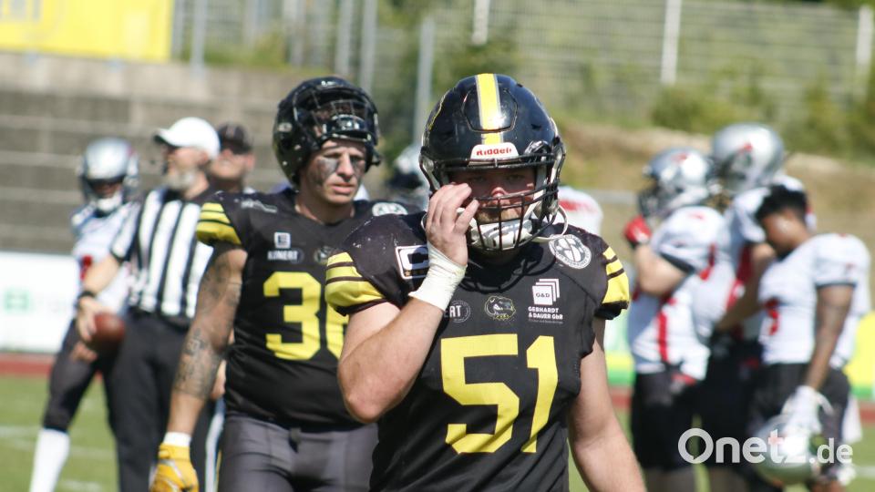 Die Defense der Amberg Mad Bulldogs wurde im Aufsteigerduell gegen Rothenburg ordentlich gefodert. Bild: Michael Sandner/Amberg Mad Bulldogs