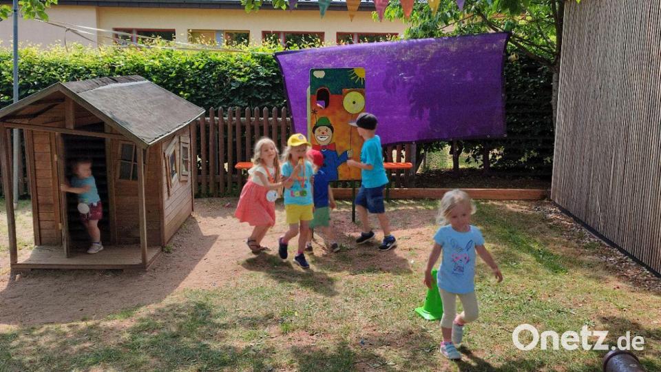 Die Kinder hatten sichtlich Spaß beim traditionellen Sommerfest des Pressather Kindergartens. Bild: xs
