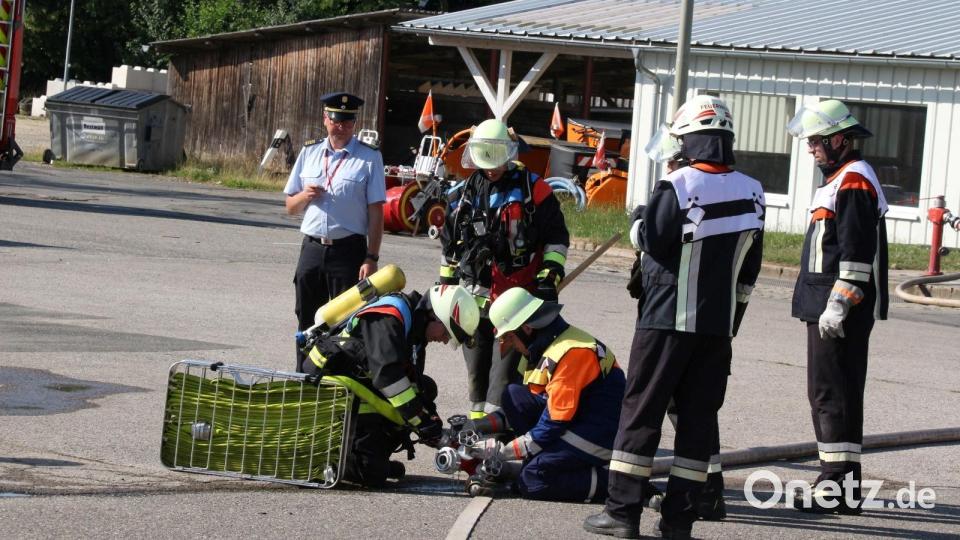 Leistungsabzeichenabnahme bei der FFW Auerbach. Bild: Feuerwehr Auerbach