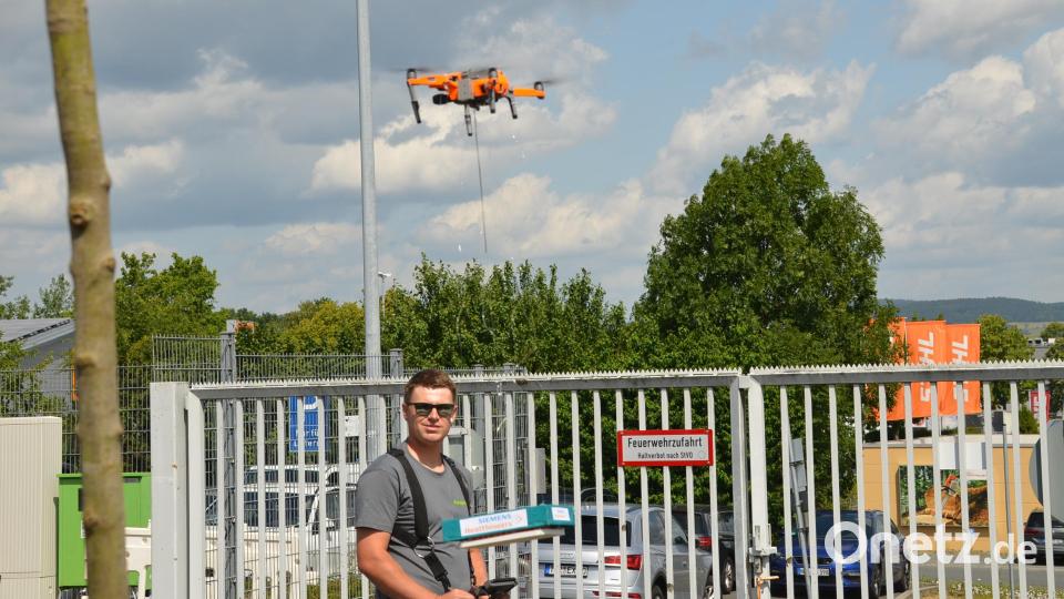 Eine Drohne brachte das 3-D-Modell des neuen Büro- und Ausbildungsgebäudes. Bild: ak