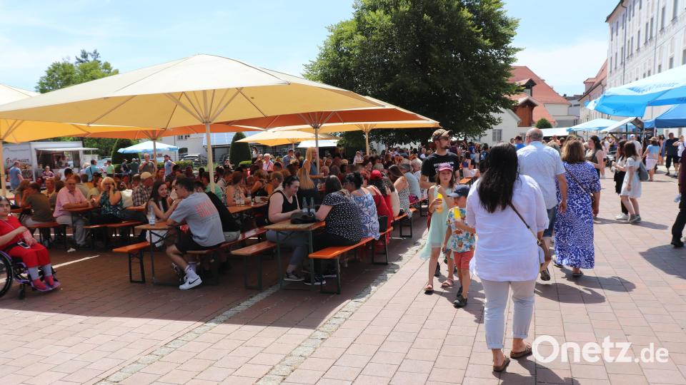 Vor allem die Schattenplätze waren bei den heißen Temperaturen sehr begehrt. Bild: Mädchenrealschule Waldsassen/exb