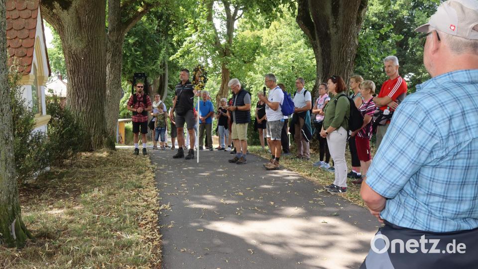 Die Stationen des Kreuzwegs leiteten die Auerbacher Pilger den Annaberg hinauf. Bild: mfh