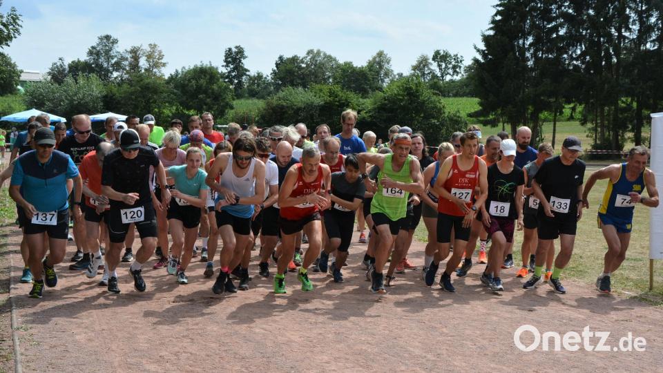 Insgesamt 188 Läuferinnen und Läufer gingen am Samstag beim 9. Rennen um den diesjährigen OVL-Cup beim TuS Mitterteich an den Start. Im Bild der Start über 3600 und 7200 Meter, mit im Bild der Tagesschnellste der Herren, Andreas Hecht, mit der Startnummer 193. Bild: jr