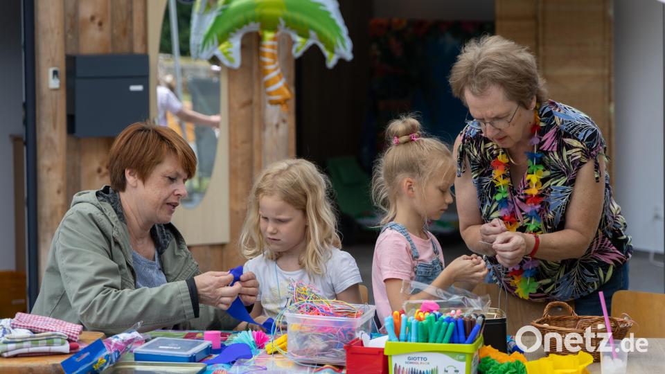 Kreativität war beim Sommerfest des Städtischen Kinderhorts Erbendorf ebenfalls gefragt. Bild: rw