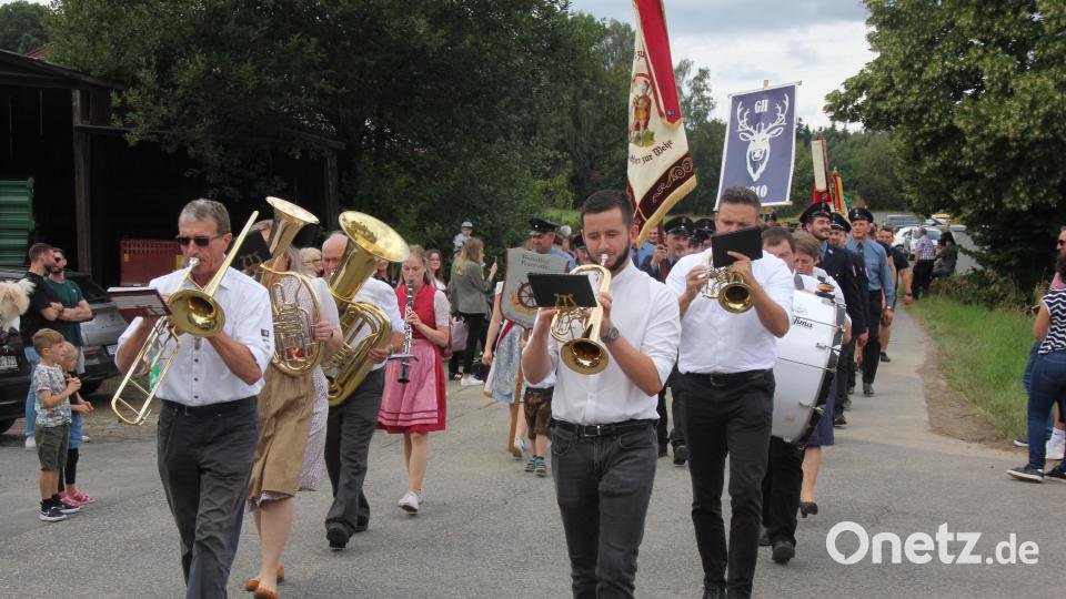 Die Dippersreuther Blasmusikanten begleiteten den Festzug am Sonntag musikalisch. Bild: kro