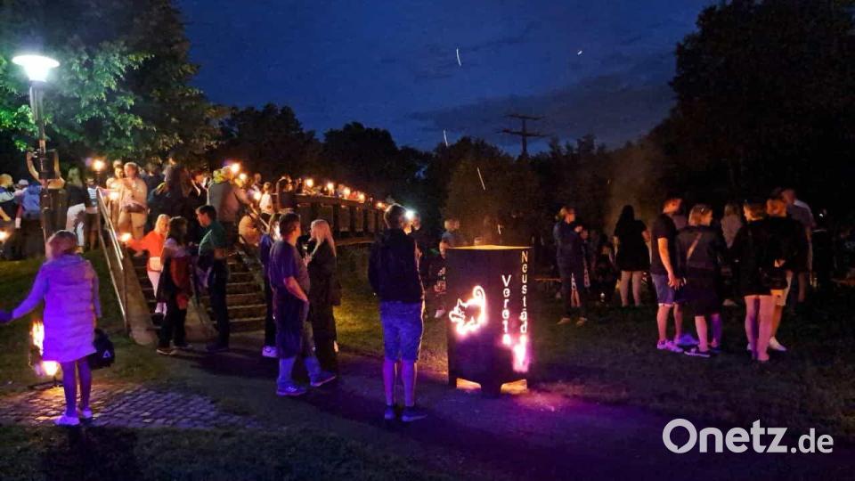 Die Naab brennt - es ist da eigentliche Highlight des Neustädter Sommerfestes. Bild: krb