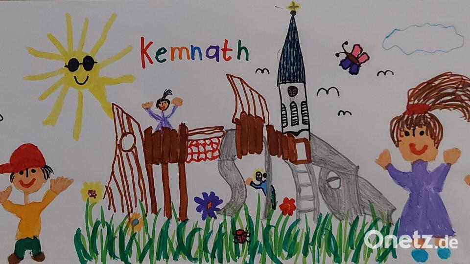 Auch Marie Wolfram hat sich die Stadtpfarrkirche als Motiv ausgesucht. Bild: Stadt Kemnath/exb