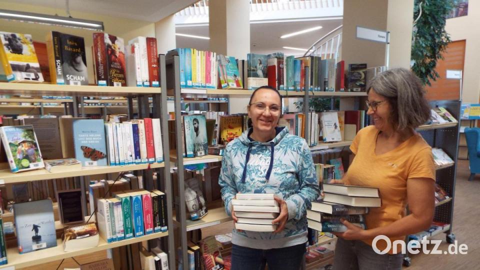 Regen in den Ferien heißt Hochkonjunktur für die Kümmersbrucker Gemeindebibliothek, Margit Frost (links) und Monika Fuchs-Fechtner haben in der Ferienzeit viele Leseratten aller Altersklassen zu bedienen Bild: e