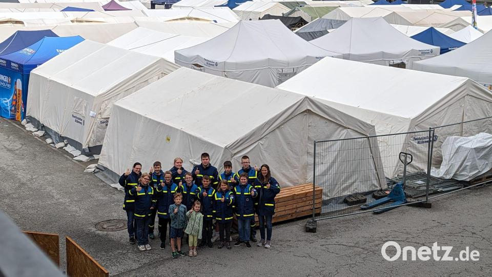 Das Zeltlager mit der Oberviechtacher Jugendgruppe im Vordergrund. Bild: Niebauer/exb