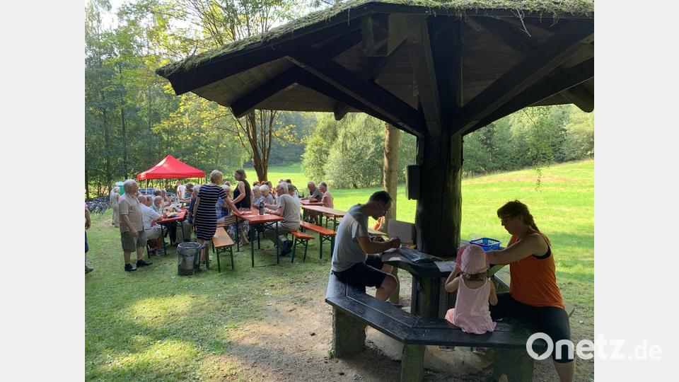 Unterm Schwammerl sind die Besucher gut behütet. Bild: adj