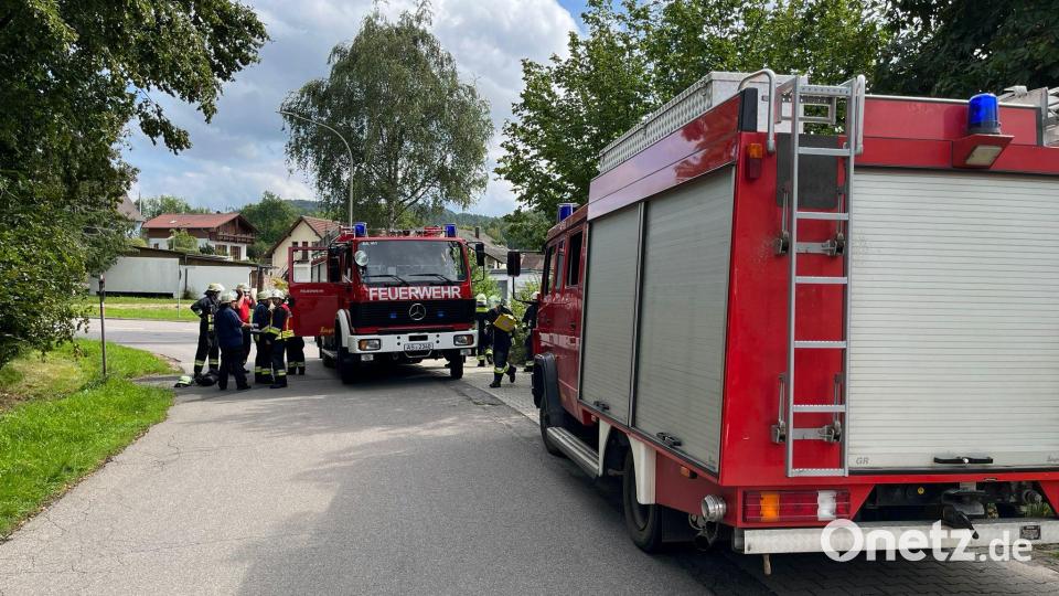 Die Feuerwehren aus Eschenfelden, Königstein und Sulzbach-Rosenberg waren mit 37 Einsatzkräften und 5 Fahrzeugen in Eschenfelden. Bild: lei
