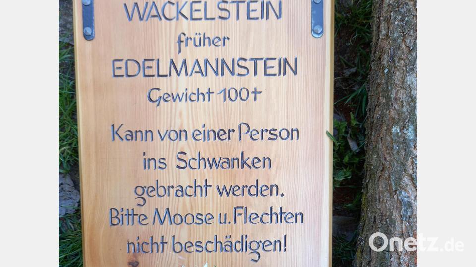 Das Naturdenkmal „Wackelstein“ oder auch „Edelmannstein“ bei Ebnath. Bild: FGV Ebnath/exb