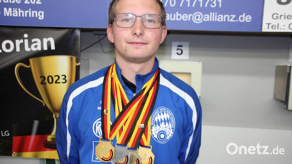 Zwei Gold-, eine Silber-, und eine Bronzemedaille brachte Florian Beer von der Deutschen Meisterschaft in München-Hochbrück mit nach Hause. Bild: kro