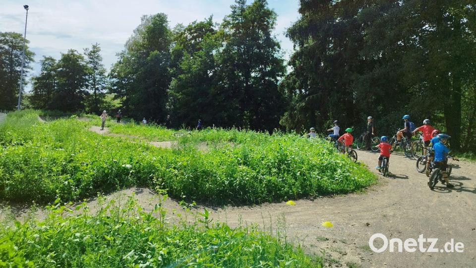 Die Stadt Kemnath hatte mit Mountainbiker Sebastian Braun zum Pumptrack-Workshop eingeladen. Bild: ckl