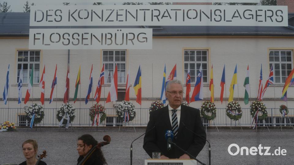 Bayerns Innenminister Joachim Herrmann bei seiner Ansprache Bild: bey