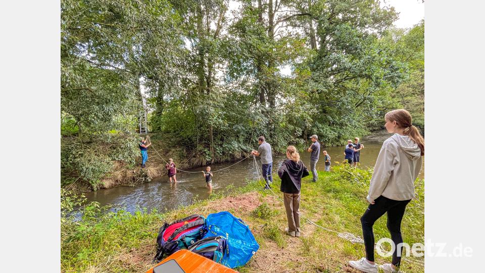 Der "Flying Fox" musste erst aufgebaut werden. Bild: CSU-Ortsverband Kastl/exb
