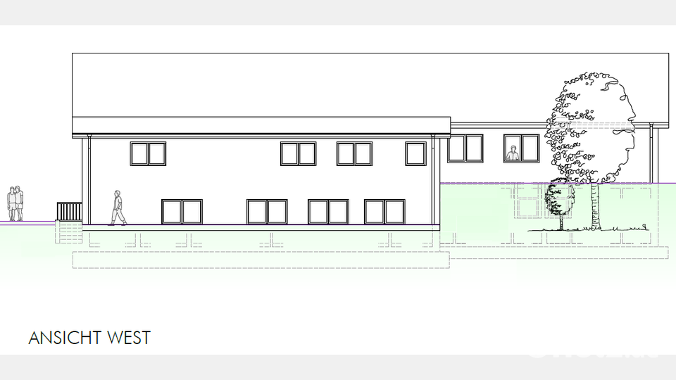 Das Schützenhaus in Pullenreuth wird derzeit erweitert. Das Bild zeigt den Anbau des Schützenhauses in skizzierter Form auf der Westseite. Archivbild: exa