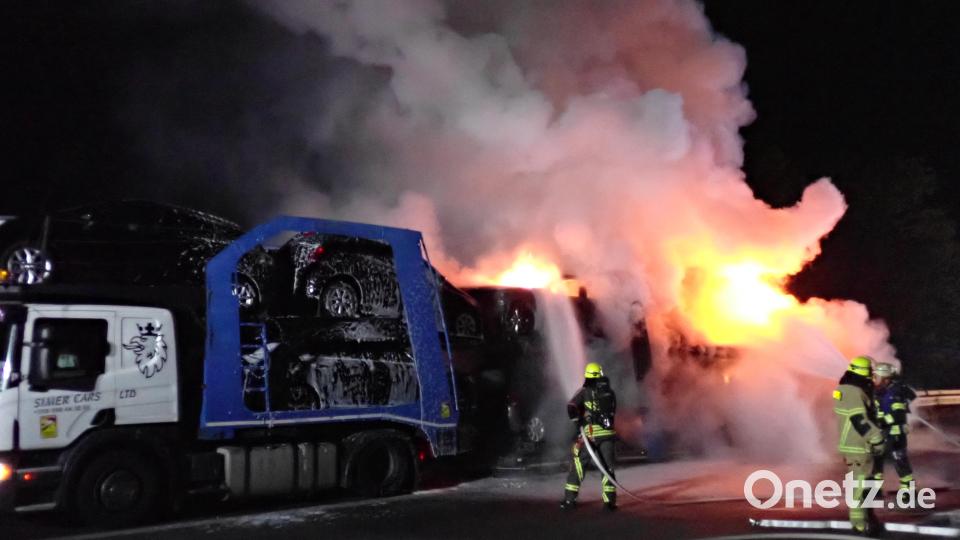Brand auf der A3 am Montagmorgen. Bild: Amt für Brand- und Katastrophenschutz der Stadt Regensburg