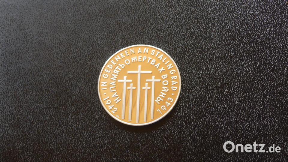 Die Medaille &quot;Madonna von Stalingrad&quot; (Ansicht Hinterseite). Bild: rn