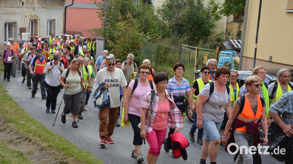 130 Fußwallfahrer marschieren von St. Quirin bei Ilsenbach zwei Tage lang bis in den böhmischen Marienwallfahrtsort Maria Kulm. Singend und betend ziehen sie durch die Fluren der bayrisch-böhmischen Grenzregion. Bild: jr