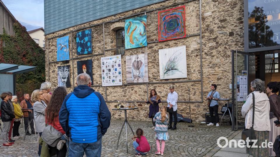 Zum 16. Mal verwandeln sich heuer die Außenfassaden des CeBB bei &quot;Farbe auf der Straße&quot; zu einer Galerie für Künstler der Region Pilsen und der Oberpfalz. Bild: eib