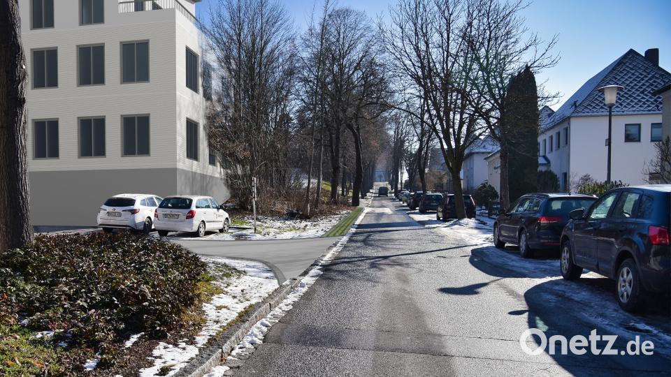 Die Felixallee mit dem verwirklichten Bauvorhaben (links) – zumindest nach der 3D-Visualisierung durch das Ingenieurbüro Wiederer aus Neunburg vorm Wald. Bild: Sabine Wiederer, Dipl.-Ing. (FH)/exb