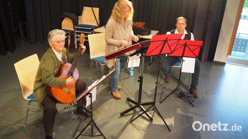 Das Trio Ulrike und Reinhard Kolzenburg mit Regina Schmid spielte auf Bild: krb