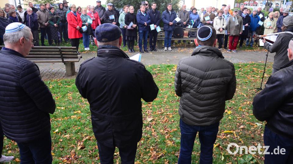 Gut 200 Besucher kamen zur Mahnwache für Israel in die Konrad-Adenauer-Anlage. Bild: Kunz