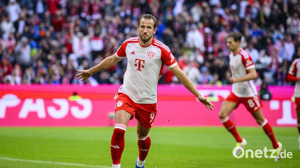 Harry Kane jubelt nach seinem Tor zum 2:0 gegen den FC Augsburg. Bild: Tom Weller/dpa