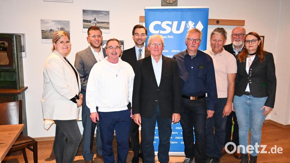 Für langjährige Parteizugehörigkeit werden Gerhard Meier, Georg Forster, Hermann Sommer, Klaus Ermer und Barbara Kick (vorne, von links) von der FU-Vorsitzenden Gwendolyn Hübner, Ortsvorsitzendem Michael Meiler, MdL Stephan Oetzinger und Ehrenmitglied Georg Stahl (zweite Reihe von links) geehrt. Bild: kki