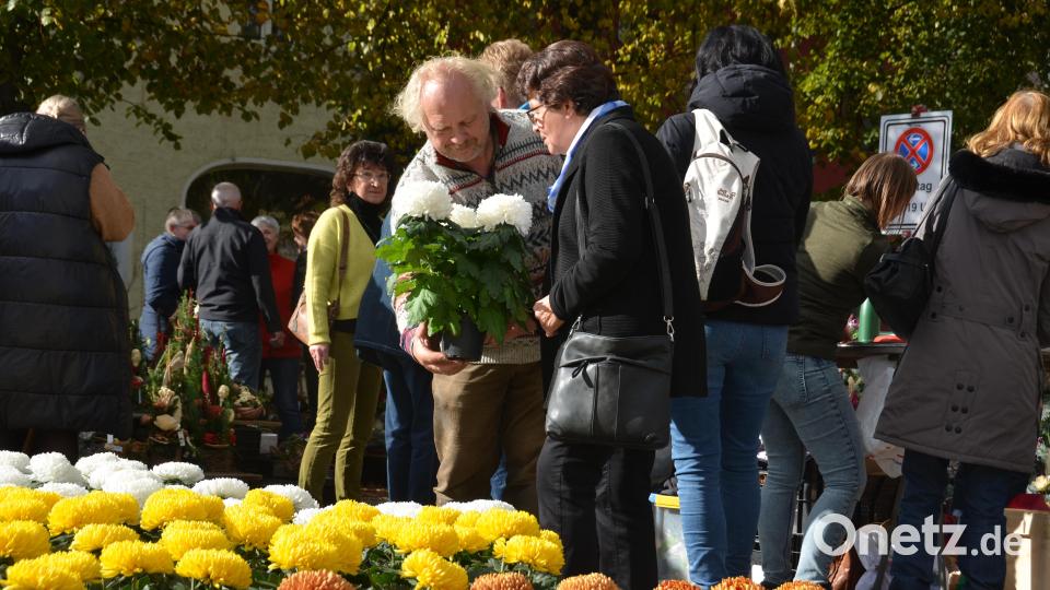 Ganz schön ins Schwitzen kam Fritz Steinhilber beim Blumenverkauf für Allerheiligen. Bild: dob