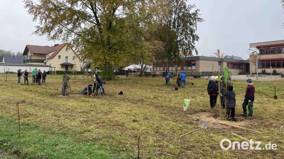 Auf dem Bild sind die Schülerinnen und Schüler samt Orga-Team und Manuela Pappenberger in Aktion zu sehen. Bild: Klaus Schuster/exb