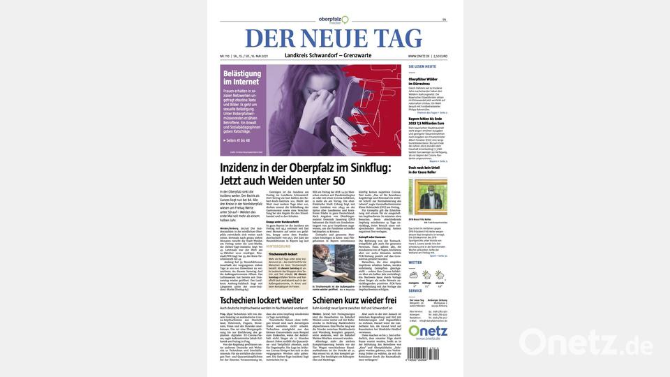 Angekommen in der Gegenwart: Am 15. Mai 2021 ist Der neue Tag noch einmal deutlich moderner, klarer, aber auch etwas &quot;luftiger&quot; geworden. Repro: Oberpfalz Medien