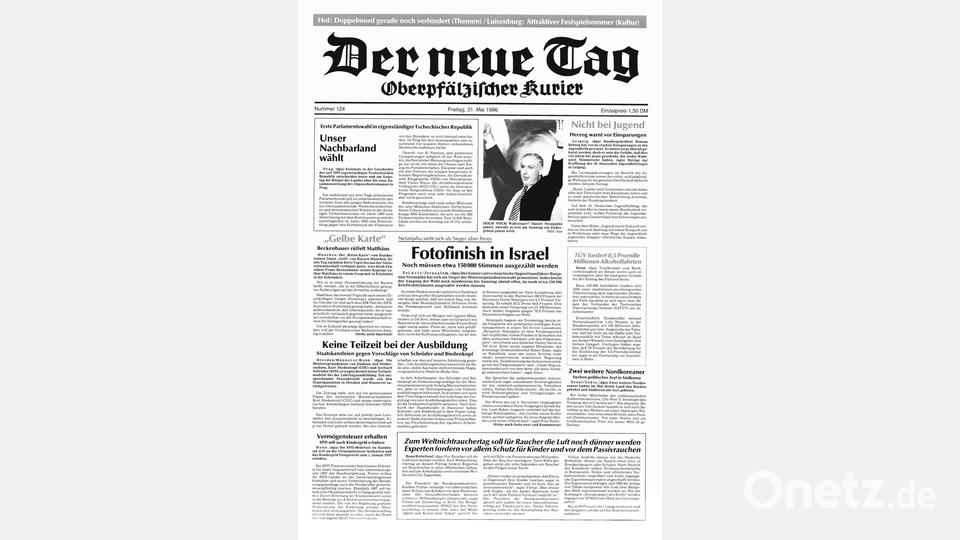 Am 31. Mai 1996, 50 Jahre nach Erscheinen der ersten Ausgabe, hatte sich Der neue Tag optisch noch kaum verändert. Repro: Oberpfalz Medien