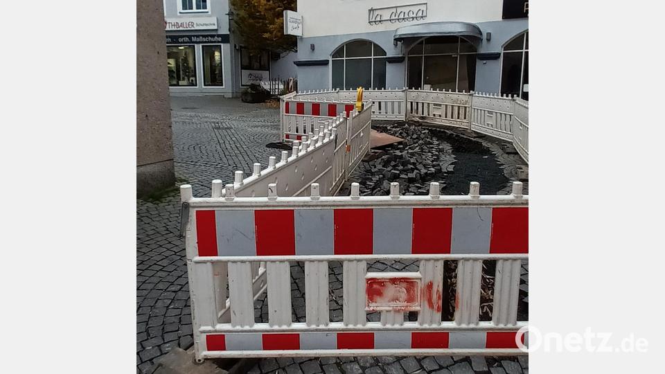 Auch im Stadtmühlweg gab es Strom-Arbeiten. Bild: Stromnetz Weiden/exb