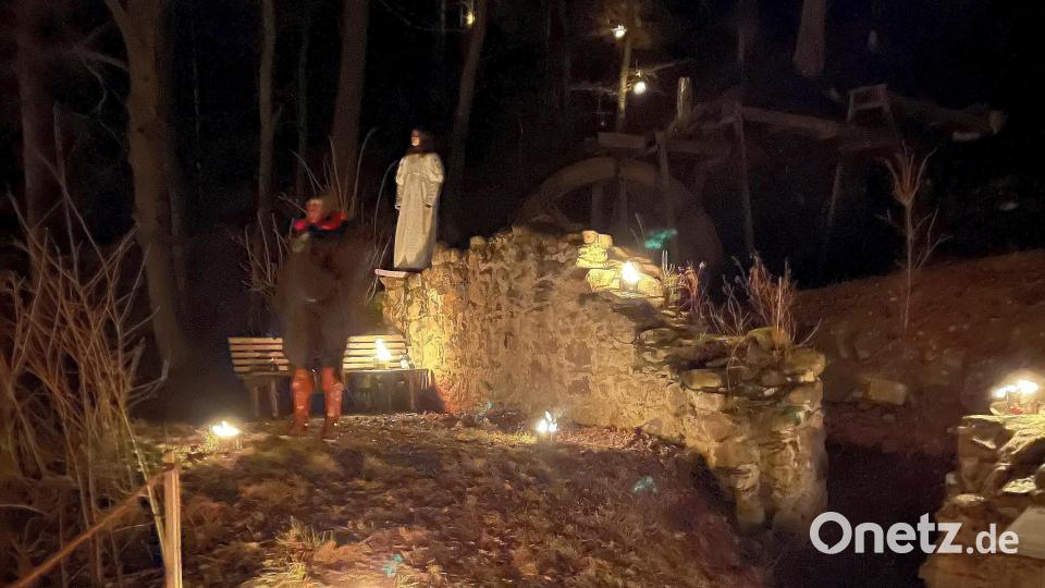 Eine weiße Frau bereitete auf einer Anhöhe, neben dem Wasserrad stehend, dem männlichen Mitglied des Adelsgeschlechts von Nothaft allerlei Kummer. Bild: wro