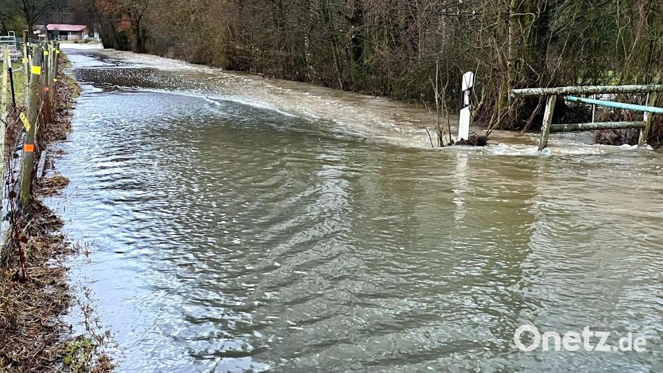 Stark überschwemmt ist auch dieser Weg an der Haidenaab nahe der Kahrmühle bei Pressath. Bild: Gabi Schönberger