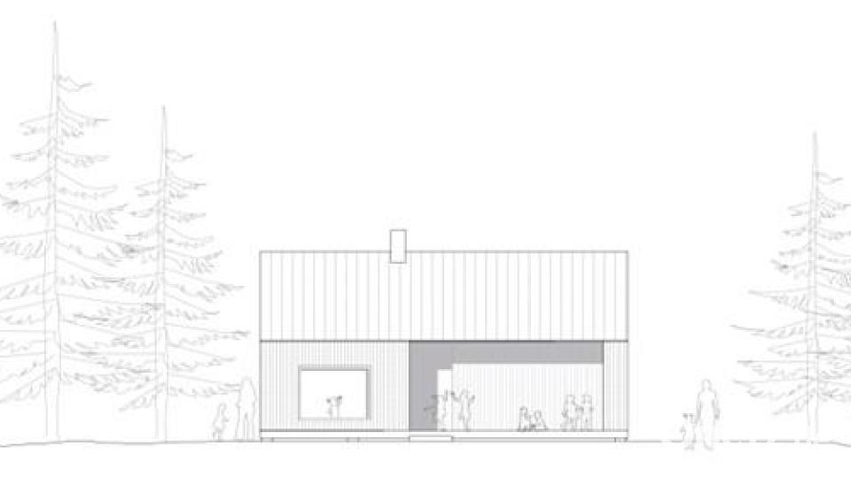 Für den Waldkindergarten konzipierte das Architekturbüro &quot;Weidner Architektur&quot; eine Schutzhütte. Im Bild die Originalskizze. Bild: Architekturbüro Weidner/exb