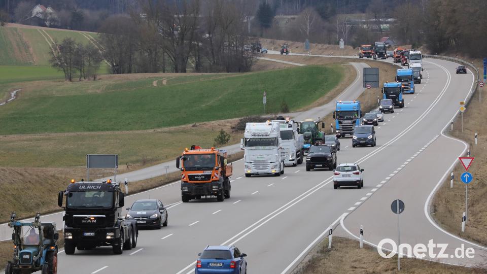 Die Bauernproteste sorgten für Verzögerungen. Bild: Wolfgang Steinbacher